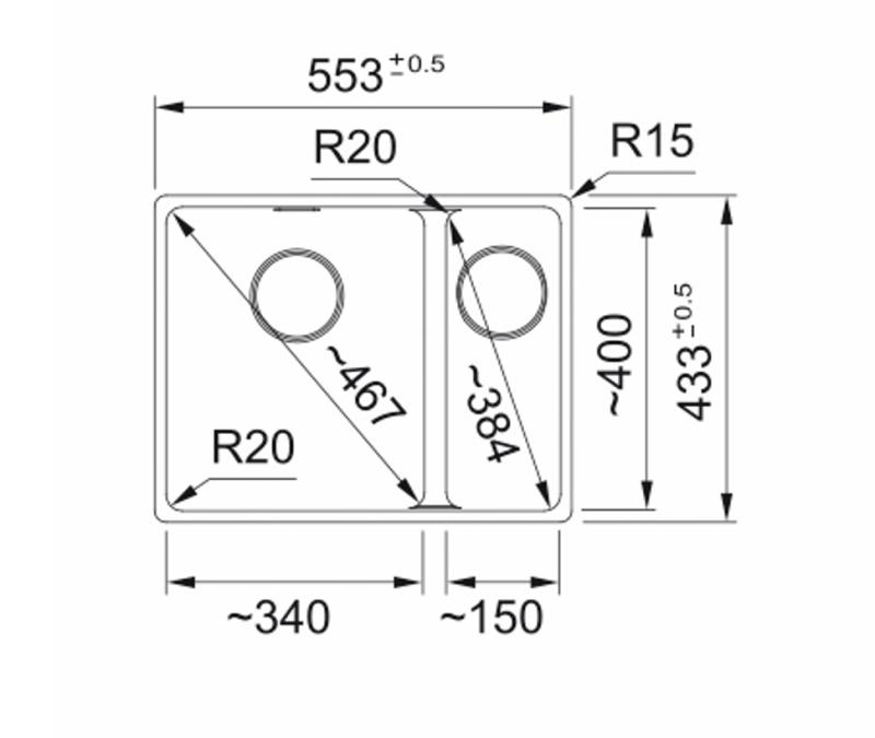 Fregadero Franke Maris MRG 260-34-15 Fragranite Polar White con cuenco a la izquierda para instalación al ras
