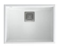 Fregadero para montaje bajo encimera de granito blanco Quadri Quadrangle 55x42cm 1208957884