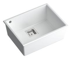 Fregadero para montaje bajo encimera de granito blanco Quadri Quadrangle 55x42cm 1208957884