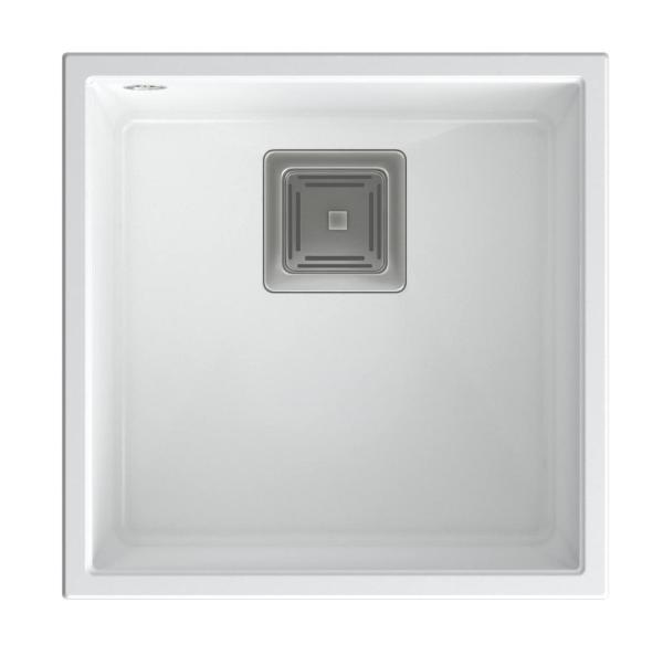 Fregadero para montaje bajo encimera de granito blanco Quadri Quadrangle 42x42 1208957886