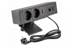 Multienchufe Indux Desk sobremesa o encimera negro mate ( con 2 tomas) con toma de tierra tipo F, 1xUSB A, 1xUSB C, 1xRJ45 y 1xHDMI 1208957922