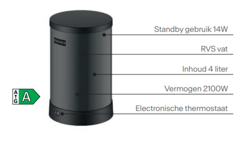 Franke Maris Water Hub caldera de 4L 3-en-1 con grifo de agua hirviendo mecánico Twist cromo 160.0705.687