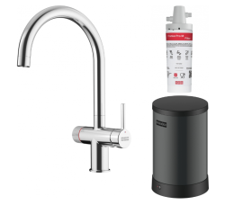 Franke Maris waterhub 4L caldera 3-1 con grifo de agua hirviendo mecánico Twist cromo con juego de mezclador waterhub 1208957940