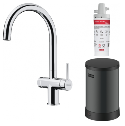 Franke Maris Water Hub Calentador de Agua de 4L 3 en 1 con Grifo Electrónico de Agua Hirviendo Touch Cromo 160.0702.440