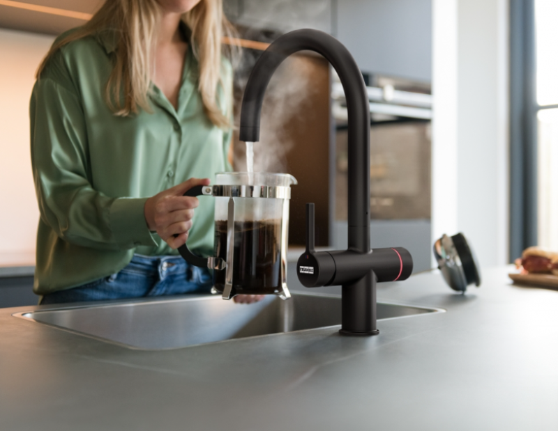 Franke Maris water hub 4L boiler 3-1 con grifo electrónico de agua hirviendo Touch, negro mate con bypass de waterhub 1208957950