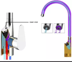 Grifo de cocina Aquadesign Filter cromado con conexión de agua filtrada 3 vías 1208958194