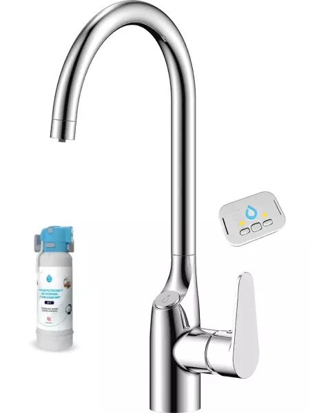 Grifo de cocina Aquadesign Filter cromado con conexión de agua filtrada 3 vías 1208958194