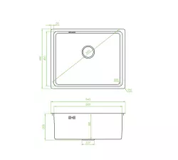 Fregadero Aquadesign R25 de acero inoxidable para montaje sobre encimera, bajo encimera y enrasado 50x40cm 1208958208