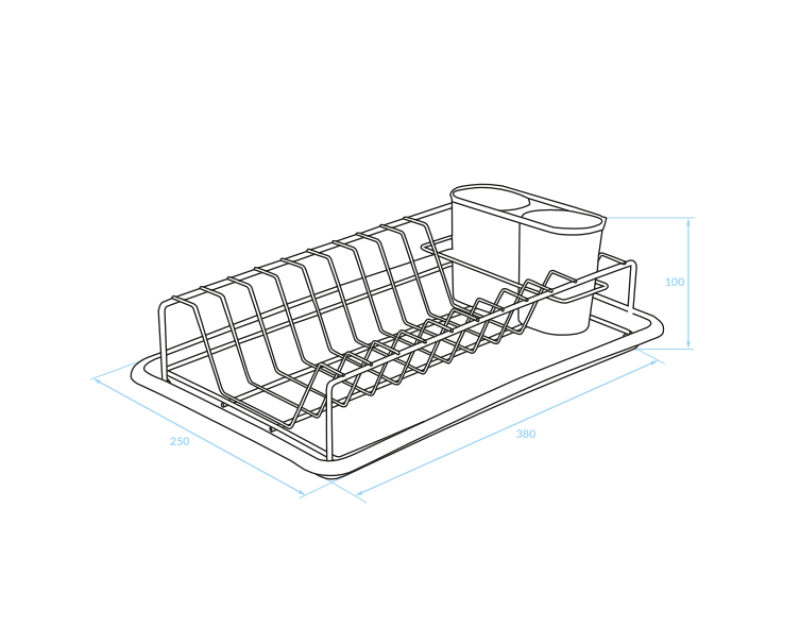 EPKA Dish cromo/blanco secador de platos acero 38x10x25cm 1208958240