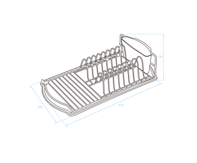 EPKA Dish negro escurridor de platos acero 47,5x11x26,5cm 1208958241