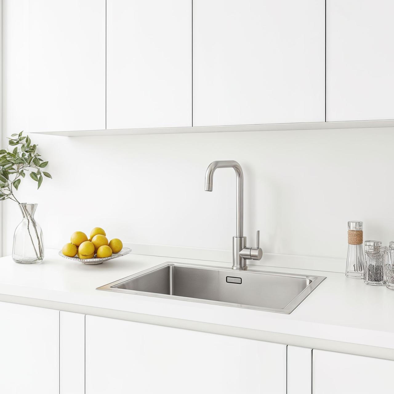 Grifo de cocina Ausmann Inox Square de caño giratorio totalmente de acero inoxidable 1208958309 - Productafbeelding 2