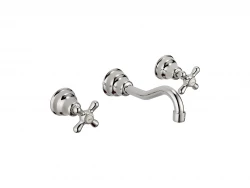 Mezclador para lavabo Huber Croisette de 3 orificios dorado CS0035102G