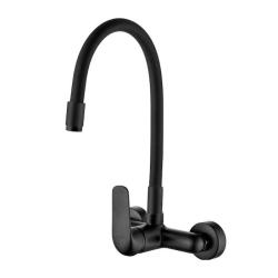 Aquatrimo Chopin grifo de pared con salida alta flexible negro mate 21CP8462SW