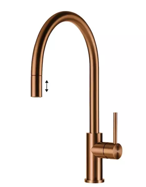 Grifo de cocina Lorreine Royal Aire color cobre con caño extraíble AIRE-COPPER