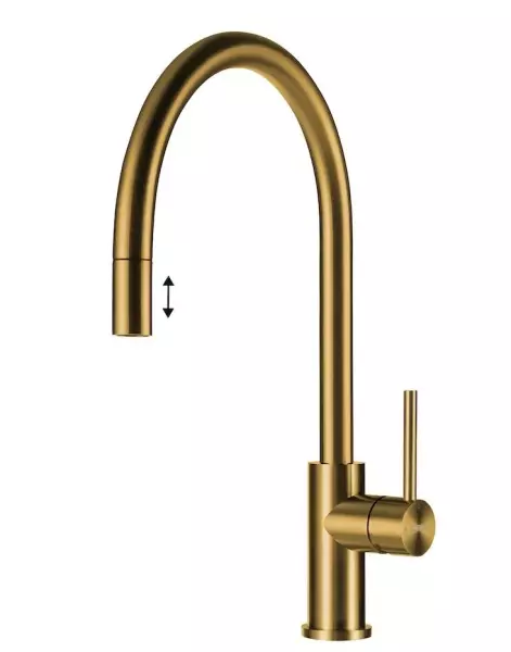 Grifo de cocina Lorreine Royal Aire dorado con caño extraíble AIRE-GOLD 1208958479