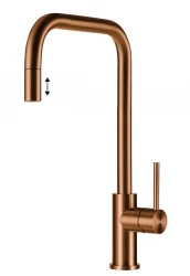 Grifo de cocina Lorreine Royal Spey Copper PVD cobre  en acero inoxidable con caño extraíble SPEY-COPPER