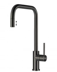 Grifo de cocina Lorreine Royal Spey Gun Metal PVD antracita de acero inoxidable con caño extraíble SPEY-GUNMETAL