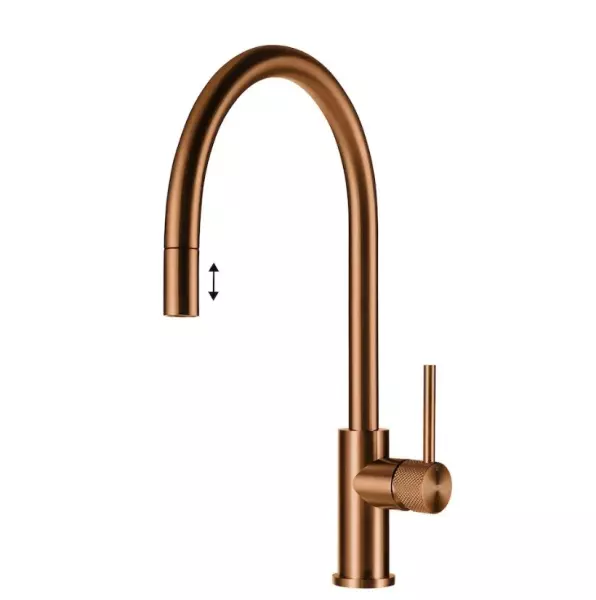 Grifo de cocina Lorreine Royal Aire color cobre con caño extraíble AIRE-COPPER-XX