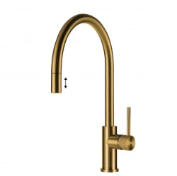 Grifo de cocina Lorreine Royal Aire dorado con caño extraíble AIRE-GOLD-XX