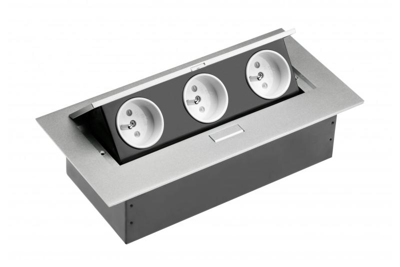 Cable de extensión de escritorio 3x enchufe con toma de tierra, sin cable, aluminio 1208958668