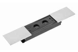 Cable de extensión empotrable para escritorio PRESTINO, 2x enchufe schuko, USB A+C, RJ45, HDMI, cable 1.5m, plata 1208958676