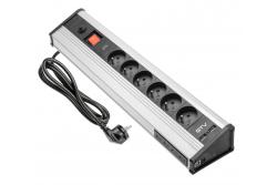 Cable alargador MULTI para escritorio con protección contra sobretensiones, 6 enchufes con toma de tierra, 4 puertos USB 1208958684