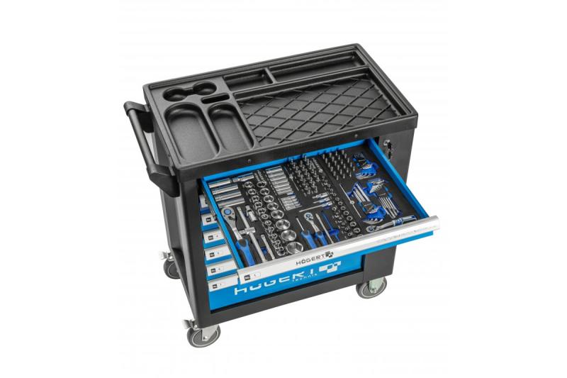 Hoegert Gabinete de herramientas de 7 cajones con una puerta lateral con accesorios 544 piezas. 1208962010