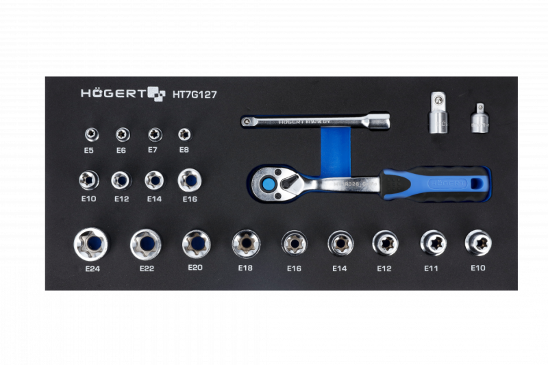 Hoegert Juego de llaves de vaso con mango de trinquete 1208962037