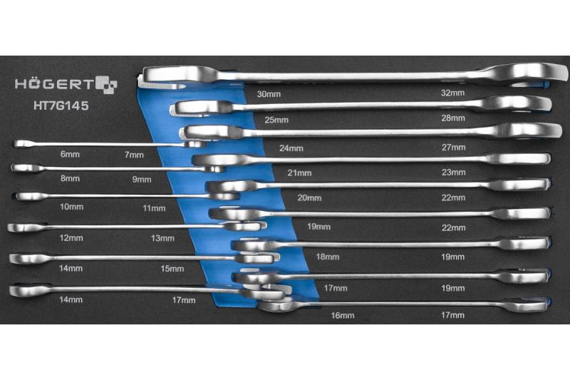 Hoegert Juego de llaves combinadas de 15 piezas en espuma técnica. 1208962052