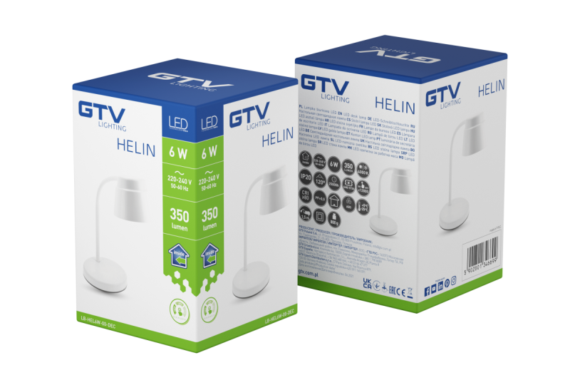 Decor Lámpara de escritorio Helin 6W 350lm AC220-240V 3-CCT PF> 0 5 RA>80 blanco. 1208962490
