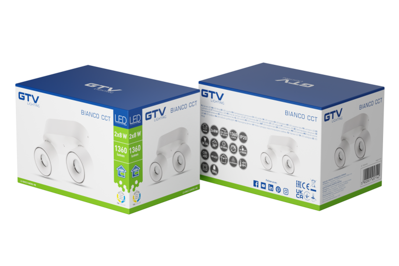 Decor Luminaria LED BIANCO CCTt 16W 680lm AC220-240V 50/60 Hz Ra≥80 IP20 36° 2700/3300/4000K redonda, blanca. 1208962673