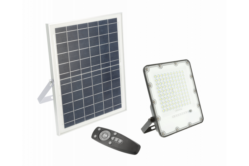 Foco LED solar BRAVOS, 100W, 1000lm, 6400K, IP65, 120°, panel solar, control remoto, 3y 1208962681
