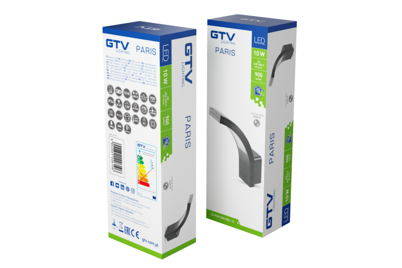 Decor Lámpara LED PARIS 10W 900lm IP54 AC220-240V 50/60Hz 140° 4000K gris 1208963098