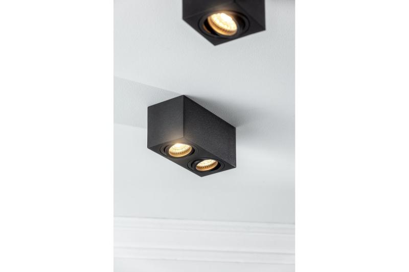 Decor Luminaria de techo AVEIRO DUO de aluminio 160x80x85mm IP20 máx. 20W*2 cuadrada negra. 1208963824