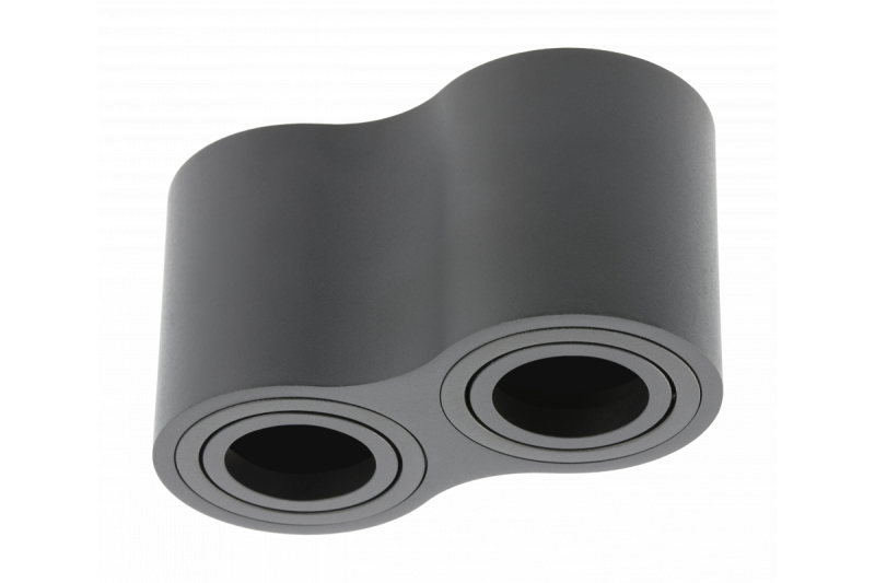 Decor Luminaria de techo AVEIRO DUO de aluminio 160x80x85mm IP20 máx. 20W*2 redonda negra. 1208963826