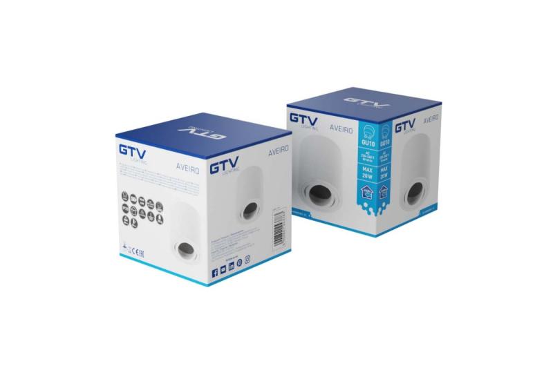 Decor Luminaria de techo AVEIRO de aluminio 80x85mm IP20 máx. 20W redonda blanca. 1208963831