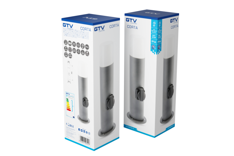 Decor CORTA-P 40 lámpara de jardín E27 MAX.25W IP44 AC220-240V 50-60Hz toma máx. 3000W bollard grafito 1208963861