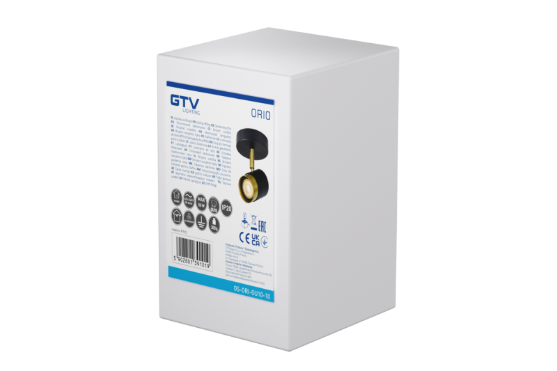 Decor Luminaria de techo ORIO de aluminio 11.6x5.6x11.5 IP20 1*Gu10 máx. 50W redonda negra. 1208963969