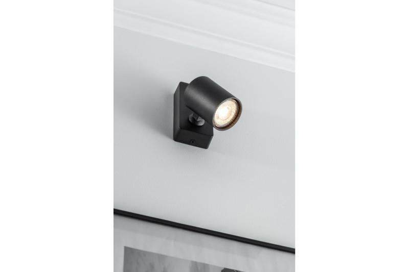 Decor Luminaria de pared SANTO de aluminio IP20 máx. 20W redonda individual negra. 1208963993
