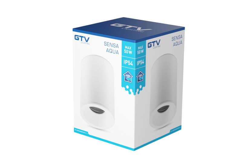 Decor Lámpara de techo SENSA AQUA alum 85x115 IP54 máx. 50W circular blanca. 1208964007