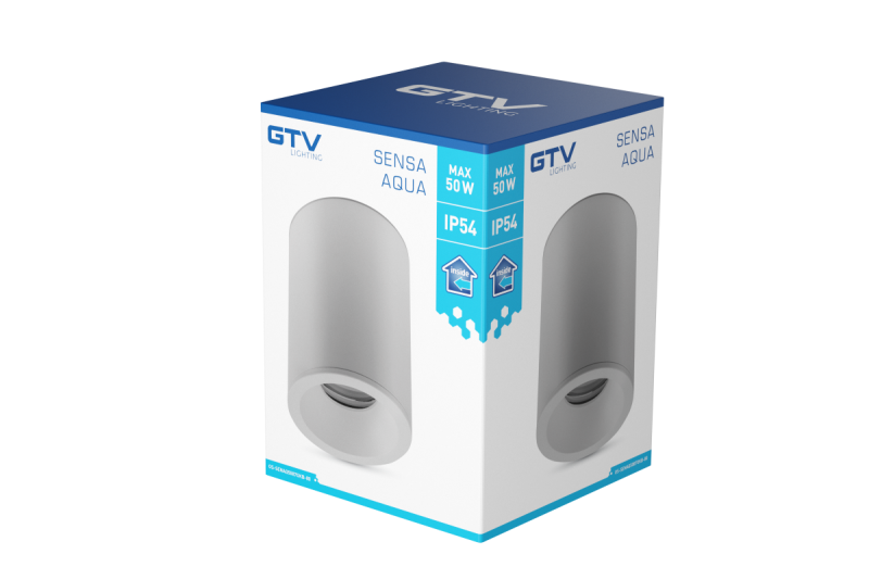 Decor Lámpara de techo SENSA AQUA alum 85x115 IP54 máx. 50W circular gris. 1208964008