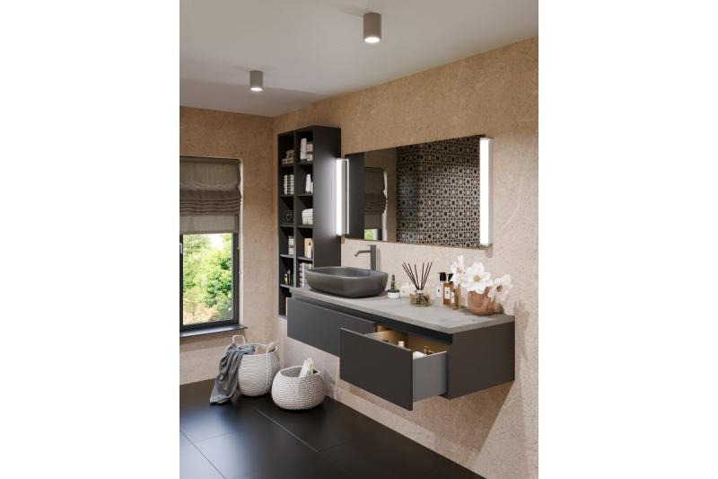 Decor Lámpara de techo SENSA AQUA alum 85x115 IP54 máx. 50W circular gris. 1208964008