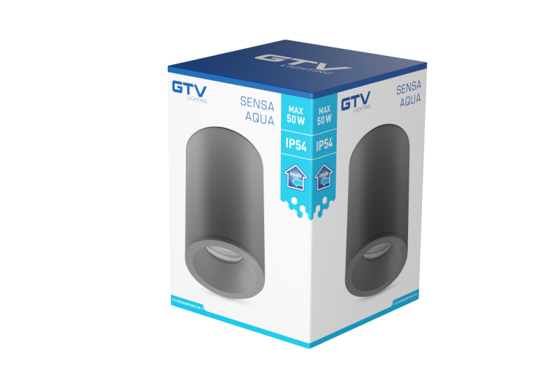 Decor Lámpara de techo SENSA AQUA alum 85x115 IP54 máx. 50W circular negra. 1208964009