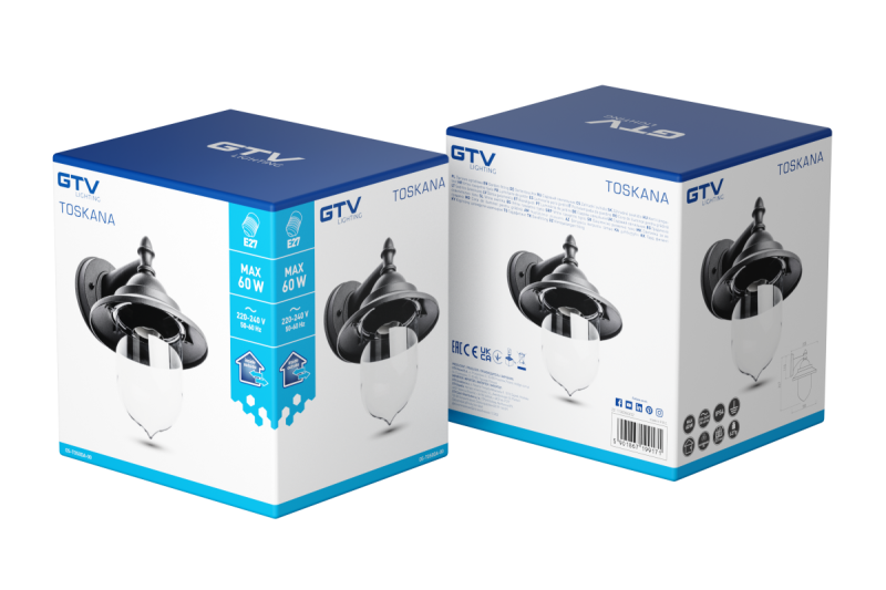 Decor Luminaria de jardín TOSKANA-AD E27 MAX.60W IP54 AC220-240V 50-60Hz negro mate. 1208964026