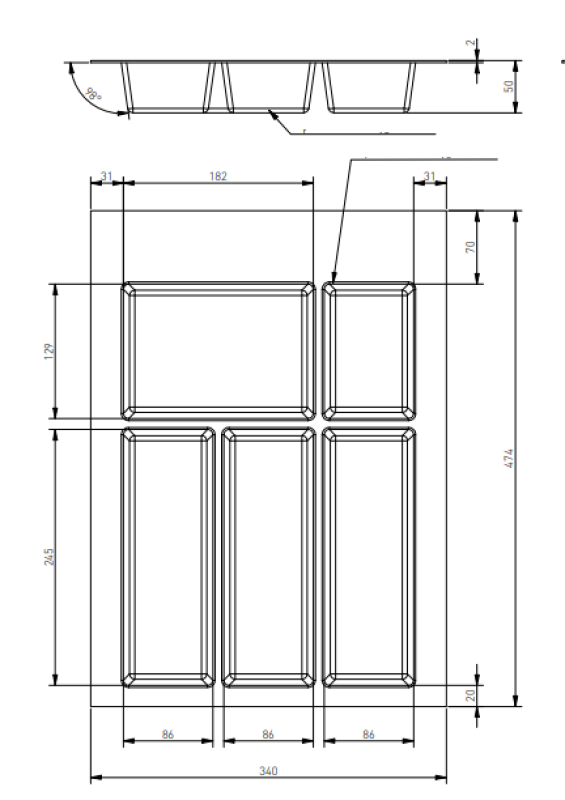 Decor Cutle Bandejas para Cubiertos Inserto para Cajón de Cocina 400 Antracita 1208966374