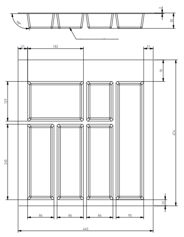 Decor Cutle Bandejas para Cubiertos Inserto para Cajón de Cocina 500 Blanco 1208966375