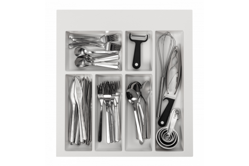 Decor Cutle Bandejas para Cubiertos Inserto para Cajón de Cocina 500 Blanco 1208966375