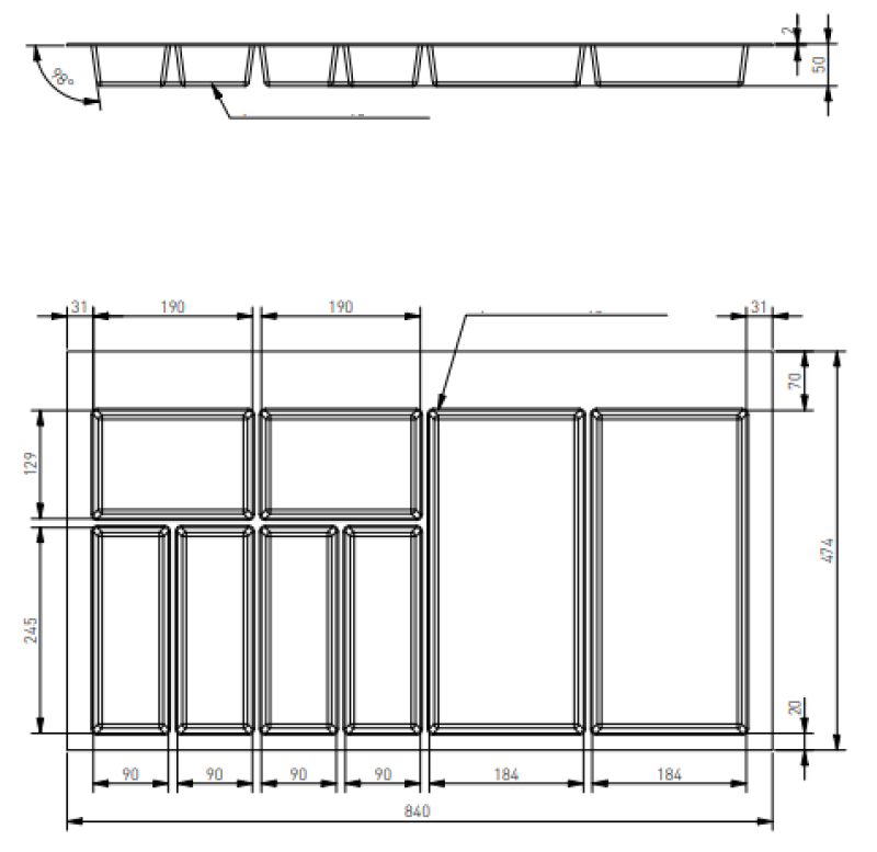 Decor Cutle Bandejas para Cubiertos Insertables para Cajón de Cocina 900 Blanco 1208966381