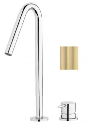 Grifo de lavabo Waterevolution Flow de 2 orificios dorado claro con caño alto V 120mm T1122VWGE