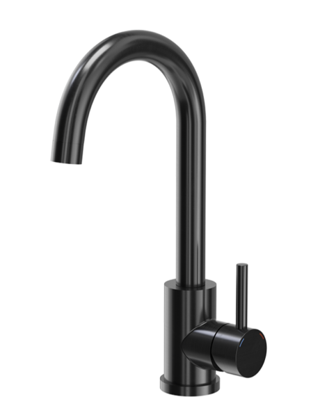 Grifo mezclador de cocina Quadri Coventry de acero inoxidable pvd negro cepillado con caño giratorio 1208967084